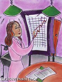 Businesswoman w/ chart