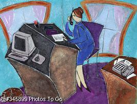 Businesswoman in home office