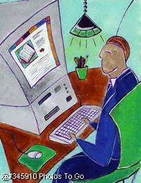 Businessman at computer