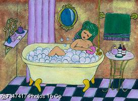 Illustration: Relaxing in the bath