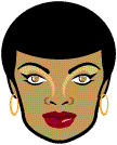 Dark-skinned woman's face