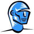 Blue robotic man