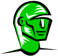 Green robotic man